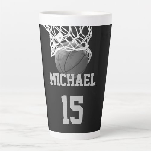 Basketball Your Name Latte Mug