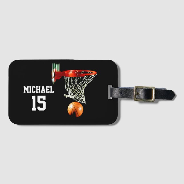 Basketball Your Name Luggage Tag (Front Horizontal)