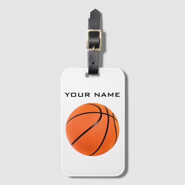 Basketball Your Name Luggage Tag (Front Vertical)