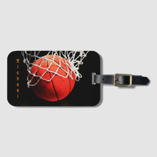 Basketball Your Name Luggage Tag