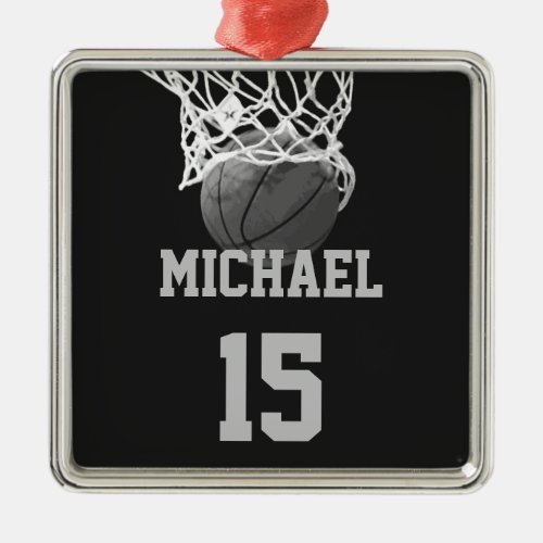 Basketball Your Name Metal Ornament