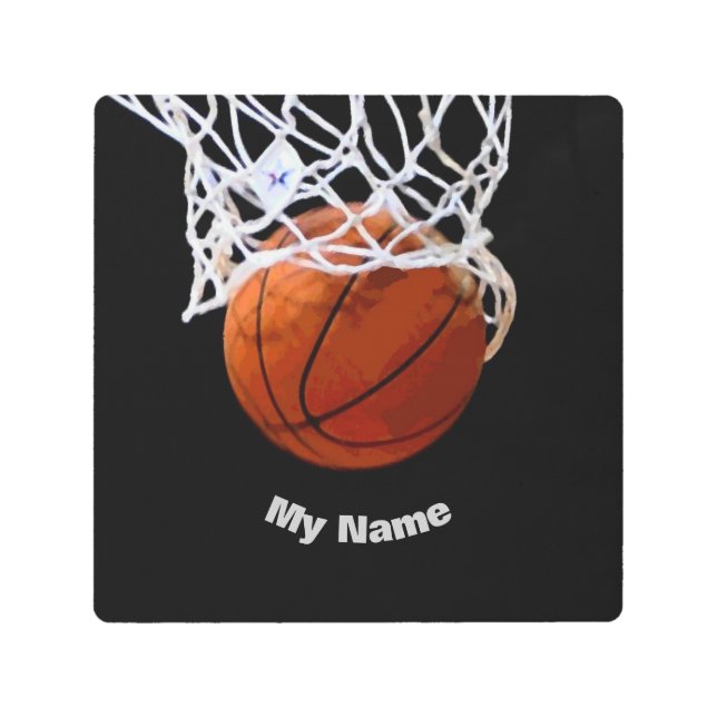 Basketball Your Name Metal Print (Front)