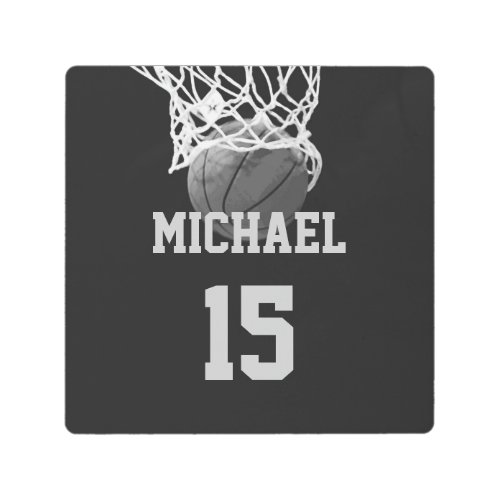 Basketball Your Name Metal Print
