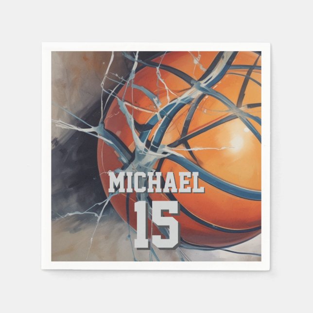 Basketball Your Name Napkins (Front)