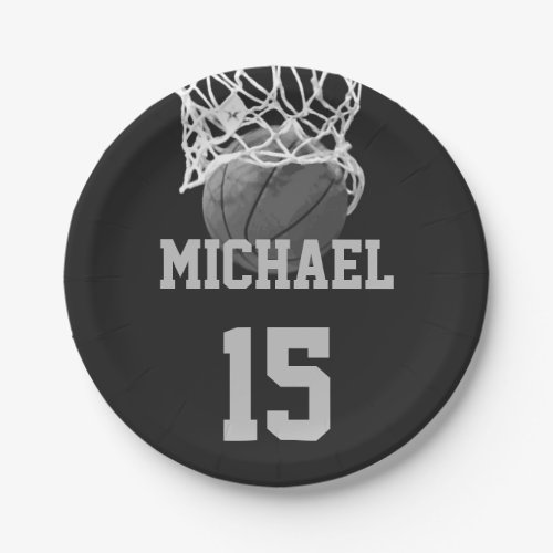 Basketball Your Name Paper Plates