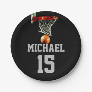 Basketball Your Name Paper Plates