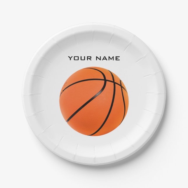 Basketball Your Name Paper Plates (Front)