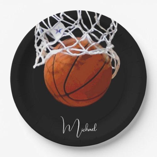Basketball Your Name Paper Plates