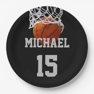 Basketball Your Name Paper Plates