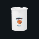 Basketball Your Name Personal  Beverage Pitcher<br><div class="desc">Popular Sports Images</div>