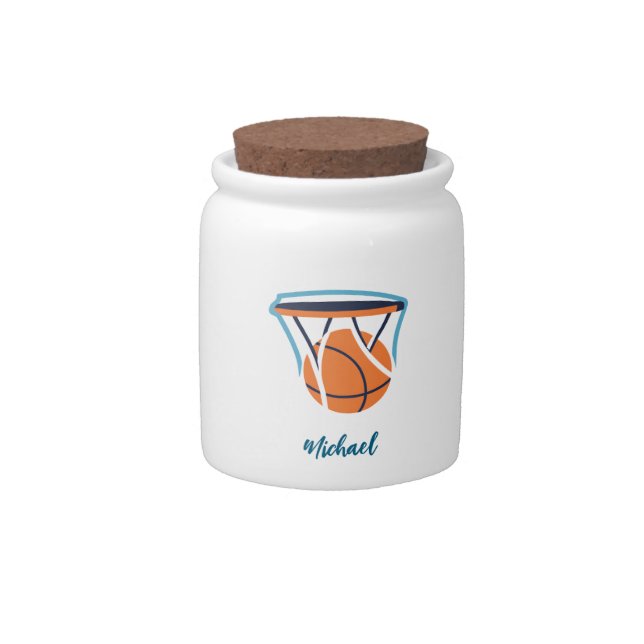Basketball Your Name Personal  Candy Jar (Front)