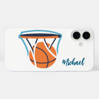 Basketball Your Name Personal iPhone 16 Plus Case