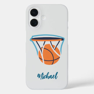 Basketball Your Name Personal iPhone 16 Case