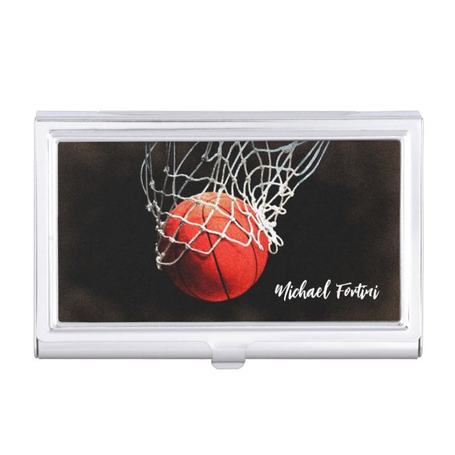 Basketball Your Name Personal Information Address  Business Card Case (Front)