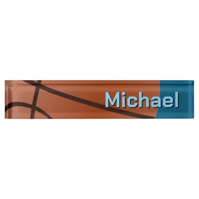 Basketball Your Name Personal Information   Desk Name Plate (Front)