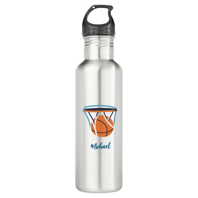 Basketball Your Name Personal  Stainless Steel Water Bottle (Front)