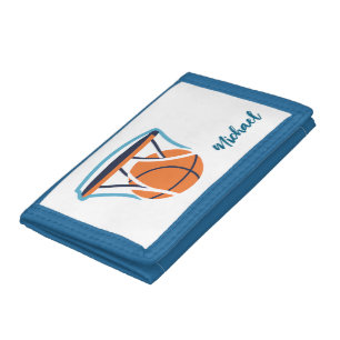 Basketball Your Name Personal Trifold Wallet