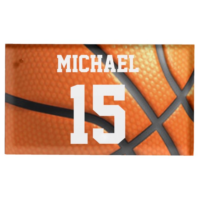 Basketball Your Name Place Card Holder (Front)
