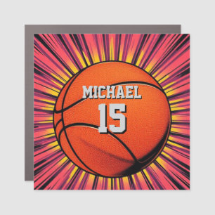 Basketball Your Name Pop Art Car Magnet