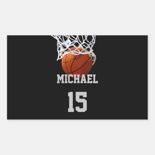 Basketball Your Name Rectangular Sticker