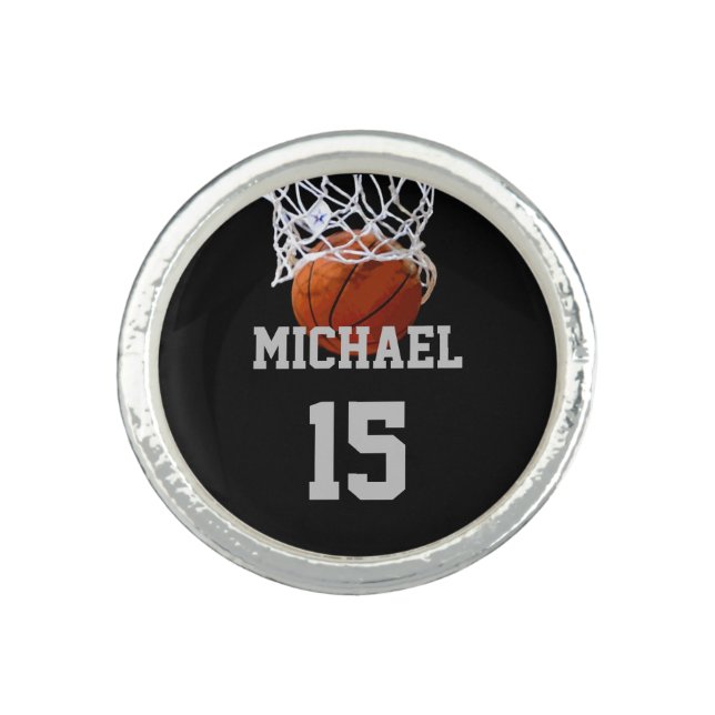 Basketball Your Name Ring (Front)