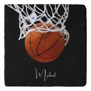 Basketball Your Name Round Pillow Trivet