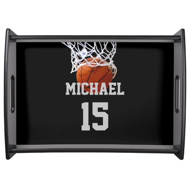 Basketball Your Name Serving Tray (Front)