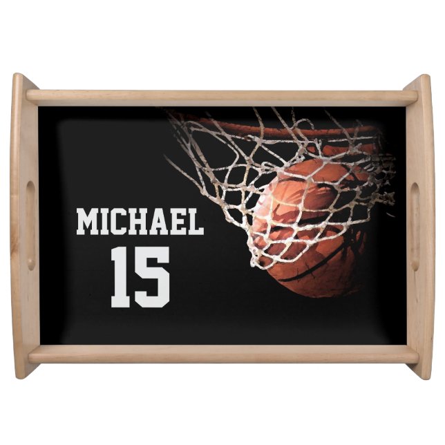 Basketball Your Name Serving Tray (Front)