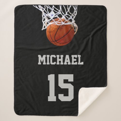 Basketball Your Name Sherpa Blanket
