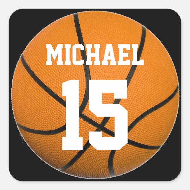 Basketball Your Name Square Sticker (Front)