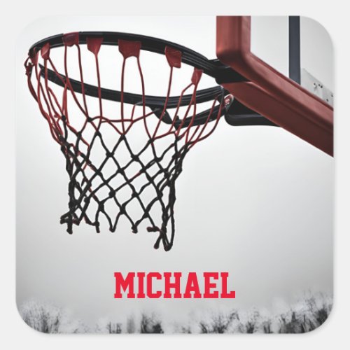 Basketball Your Name Square Sticker