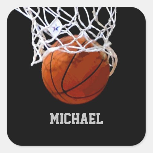 Basketball Your Name Square Sticker
