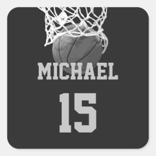 Basketball Your Name Square Sticker