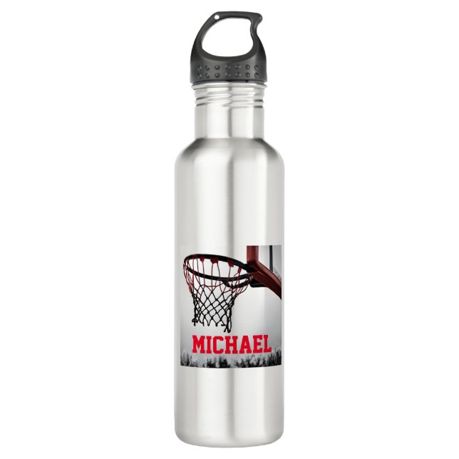Basketball Your Name Stainless Steel Water Bottle (Front)