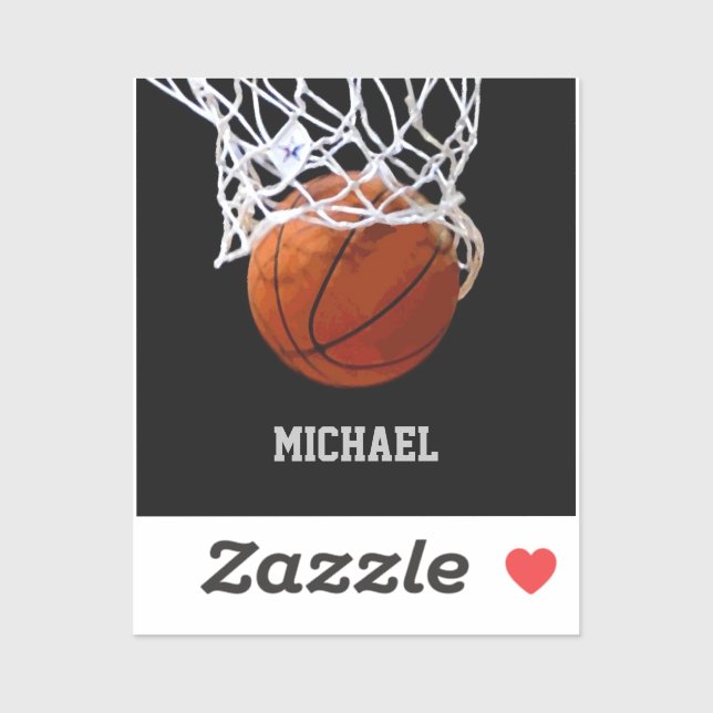 Basketball Your Name Sticker (Sheet)