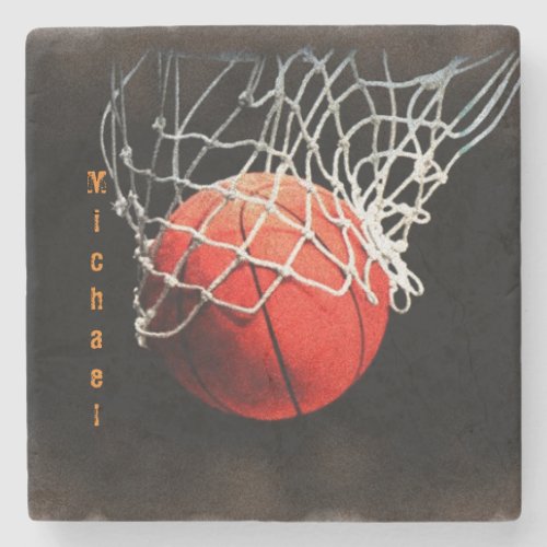 Basketball Your Name Stone Coaster