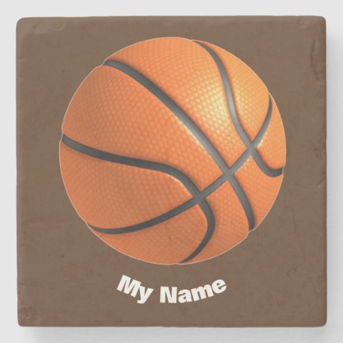 Basketball Your Name Stone Coaster