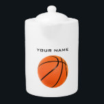 Basketball Your Name Teapot<br><div class="desc">4 Colors Retro Style Pop Art Basketballs</div>