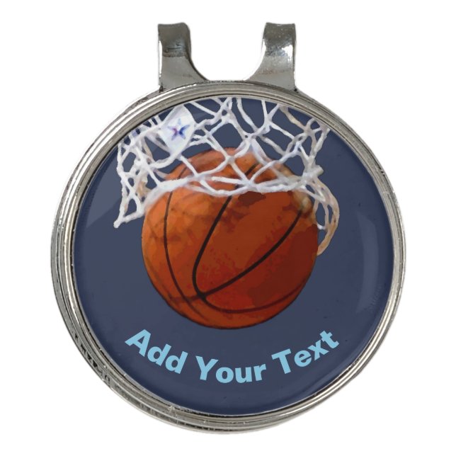 Basketball Your Name Text Message Slogan Custom Golf Hat Clip (Front)