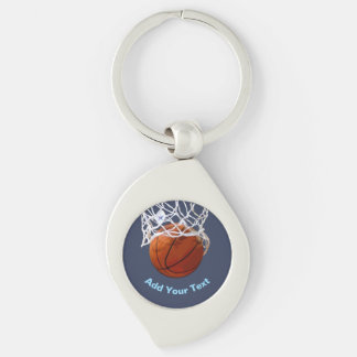 Basketball Your Name Text Message Slogan Custom Keychain