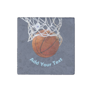Basketball Your Name Text Message Slogan Custom Stone Magnet