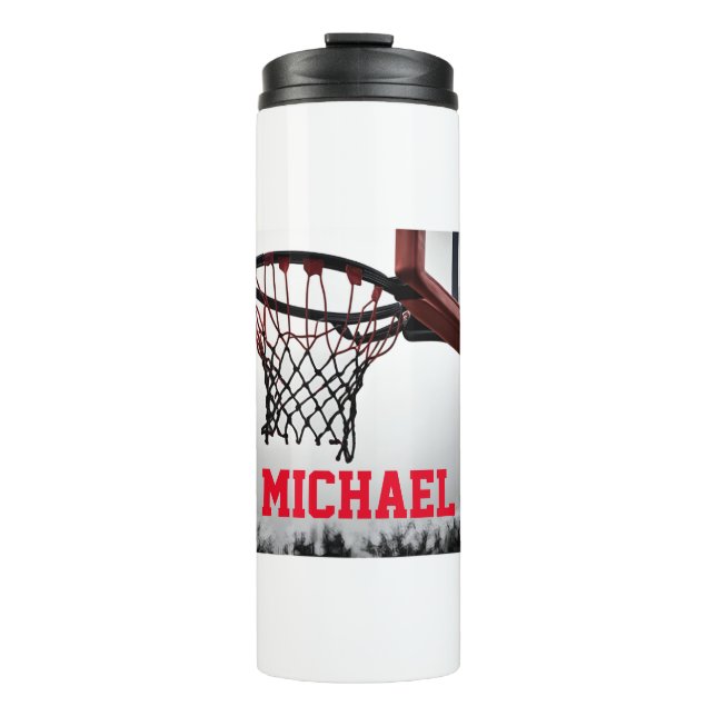 Basketball Your Name Thermal Tumbler (Front)