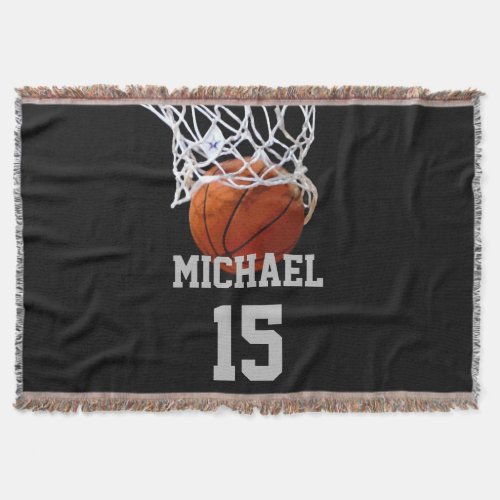 Basketball Your Name Throw Blanket
