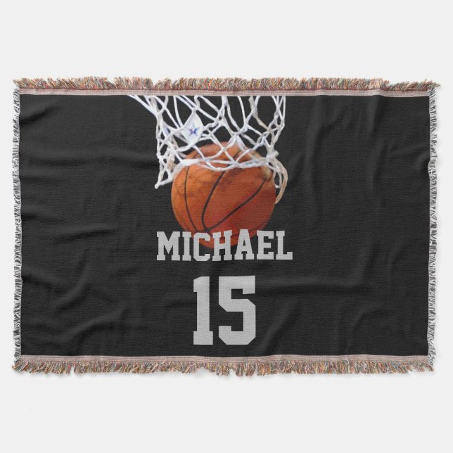 Basketball Your Name Throw Blanket (Front)