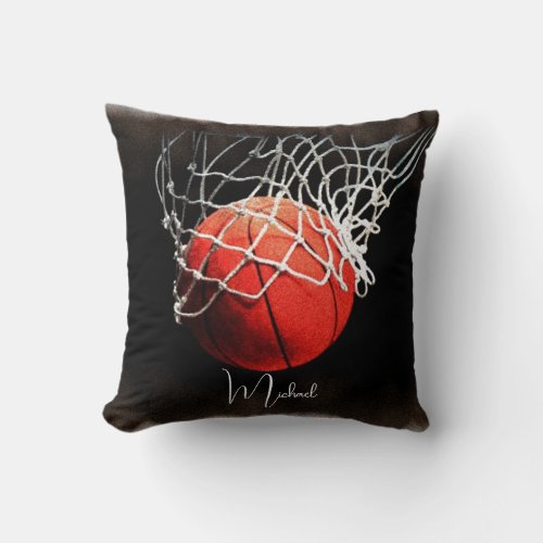 Basketball Your Name Throw Pillow