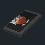 Basketball Your Name Trifold Wallet<br><div class="desc">Digital Sporting Images and Artworks - We Love Basketball - American Popular Sports</div>