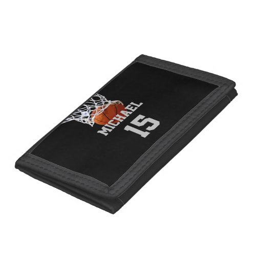 Basketball Your Name Trifold Wallet