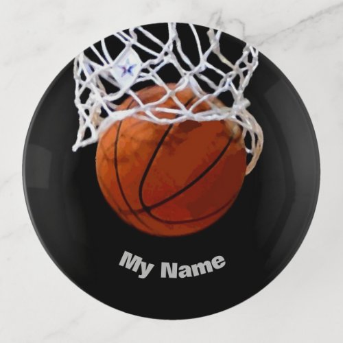 Basketball Your Name Trinket Tray