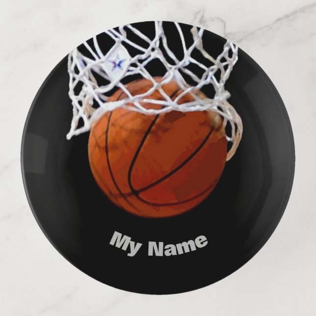 Basketball Your Name Trinket Tray (Front)