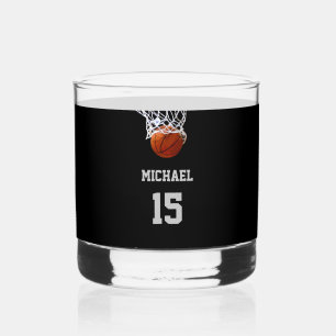 Basketball Your Name Whiskey Glass
